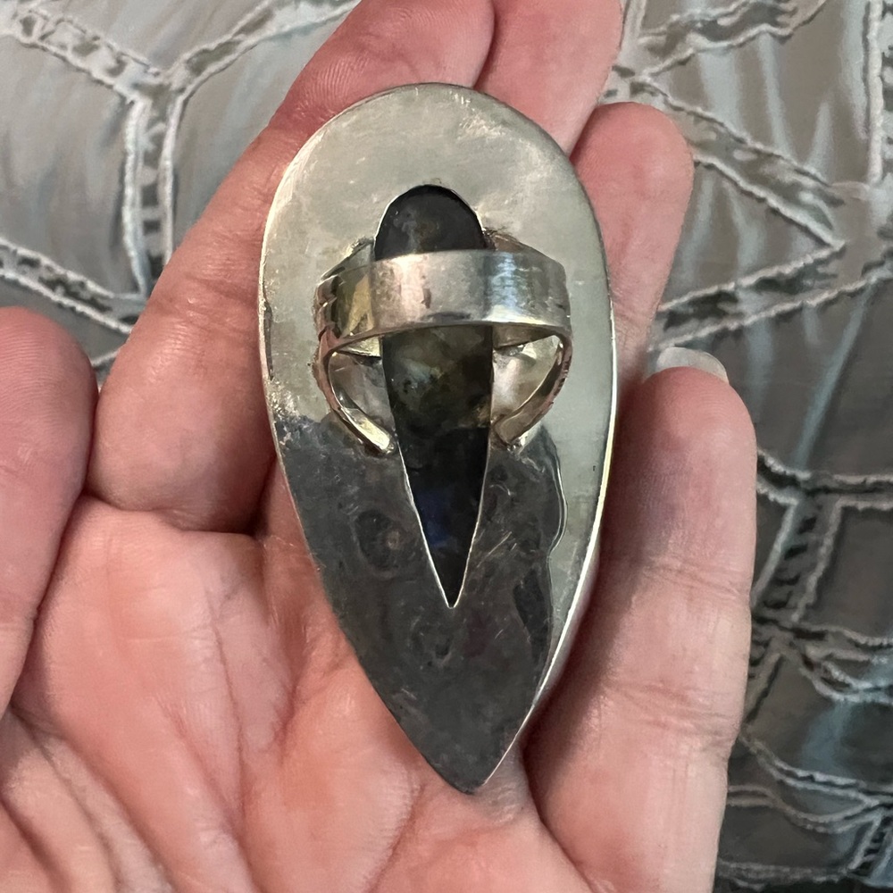 Statement Labradorite Adjustable Sterling Silver … - image 6